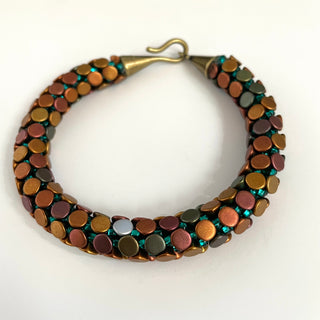 Diana Lockwood - Bracelet - Kimihimo - Copper/Brass/Silver - hook clasp -  - Jewellery - McMillan Arts Centre & MAC Box Office