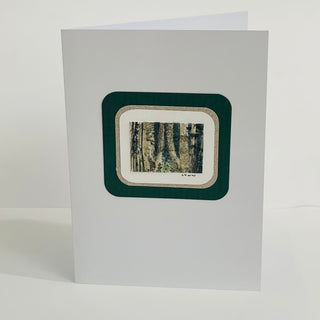 Lynn Orriss - Card - Tree Trunks - original hand coloured etching -  - Card - McMillan Arts Centre & MAC Box Office