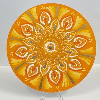 Janet Dzenkiw - Mandela on 6 1/2" wooden disc with magnet on back -  - Mandela - McMillan Arts Centre & MAC Box Office