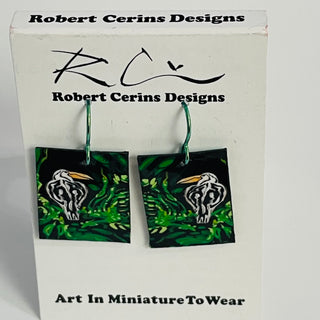 Robert Cerins - Earrings - Square - Bird -  - Jewellery - McMillan Arts Centre & MAC Box Office