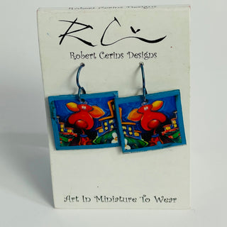 Robert Cerins - Earrings - Square - Dog Face -  - Jewellery - McMillan Arts Centre & MAC Box Office