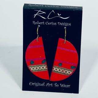 Robert Cerins - Earrings - Red - Half Circles -  - Jewellery - McMillan Arts Centre & MAC Box Office