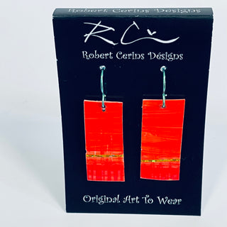 Robert Cerins - Earrings - Red - Rectangle -  - Jewellery - McMillan Arts Centre & MAC Box Office