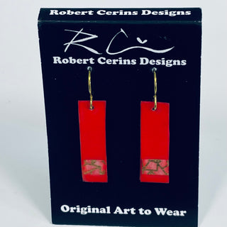 Robert Cerins - Earrings - Red - Rectangle -  - Jewellery - McMillan Arts Centre & MAC Box Office