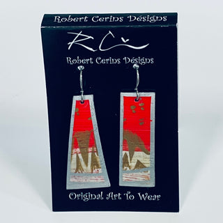 Robert Cerins - Earrings - Red - Pyramid & Rectangle -  - Jewellery - McMillan Arts Centre & MAC Box Office