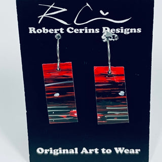 Robert Cerins - Earrings - Red - Rectangle -  - Jewellery - McMillan Arts Centre & MAC Box Office