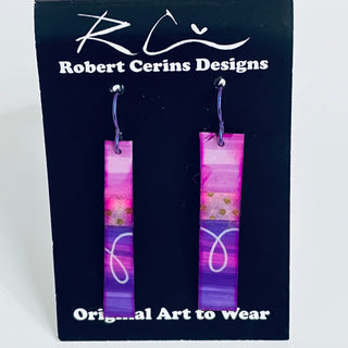 Robert Cerins - Earrings - Purple - Rectangle -  - Jewellery - McMillan Arts Centre & MAC Box Office