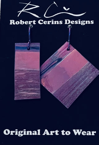 Robert Cerins - Earrings - Purple - Rectangle and Diamond -  - Jewellery - McMillan Arts Centre & MAC Box Office