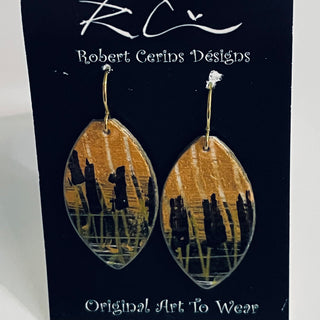 Robert Cerins - Earrings - Metallic Gold with Black -  - Jewellery - McMillan Arts Centre & MAC Box Office