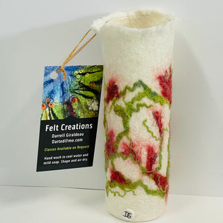 Darrell Giraldeau - Felted Vase - Narrow - 6.5" tall -  - Fibre Art - McMillan Arts Centre & MAC Box Office