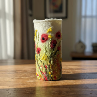 Darrell Giraldeau - Felted Vase  - 6" tall -  - Fibre Art - McMillan Arts Centre & MAC Box Office