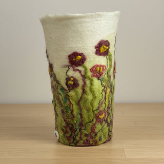 Darrell Giraldeau - Felted Vase  - 6"  tall -  - Fibre Art - McMillan Arts Centre & MAC Box Office