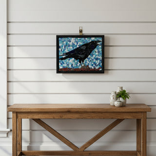Debra Hagen - Mosaic - "English River Falls Raven" - 9.5" H x 11.5" W -  - Mosaic - McMillan Arts Centre & MAC Box Office