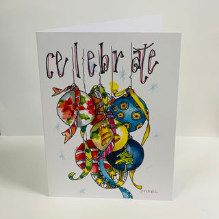 Carla Flegel - Christmas Card - Celebrate (Christmas balls) -  - Christmas Card - McMillan Arts Centre & MAC Box Office