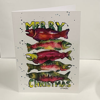 Carla Flegel - Christmas Card - Merry Christmas (5 fish) -  - Christmas Card - McMillan Arts Centre & MAC Box Office