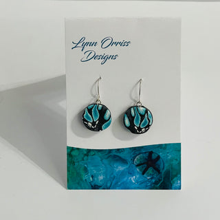 Lynn Orriss - Earrings - Black with turquoise - small circle -  - Jewellery - McMillan Arts Centre & MAC Box Office