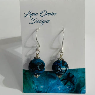 Lynn Orriss - Earrings - Navy/blue - Medium ball -  - Jewellery - McMillan Arts Centre & MAC Box Office