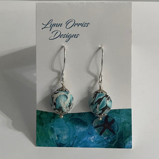 Lynn Orriss - Earrings  -Turquoise/black/white - Medium ball -  - Jewellery - McMillan Arts Centre & MAC Box Office