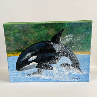 Carol Ann Owers - Painting - Orca Breaching -  - Painting - McMillan Arts Centre & MAC Box Office