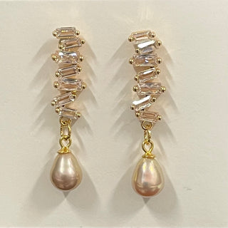 Julie Hawes - Earrings -Cubic zirconia with metallic fresh water pearls -  - Jewellery - McMillan Arts Centre & MAC Box Office