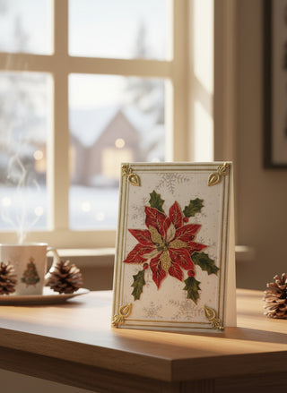 Penny Marshall - Christmas Card - Red Poinsettia -  - Christmas Card - McMillan Arts Centre & MAC Box Office