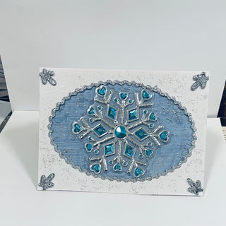 Penny Marshall - Christmas Card - Blue crystal snowflake -  - Christmas Card - McMillan Arts Centre & MAC Box Office
