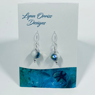 Lynn Orriss - Earrings - White & Blue Crystal -  - Jewellery - McMillan Arts Centre & MAC Box Office