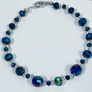Lynn Orriss - Bracelet - Blue Crystal - 8" long -  - Jewellery - McMillan Arts Centre & MAC Box Office