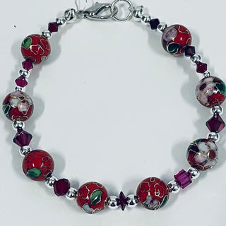 Lynn Orriss - Bracelet - Red Cloisonne - 7.5" long -  - Jewellery - McMillan Arts Centre & MAC Box Office