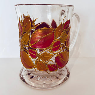 Lori Schiersmann - Pedestal Mug - Red/Copper/Gold -  - Glass Art - McMillan Arts Centre & MAC Box Office