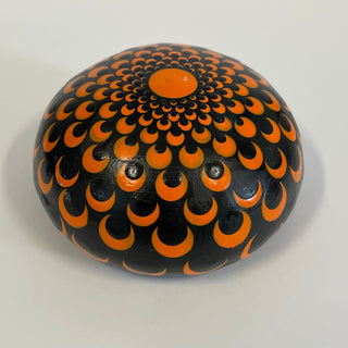Janet Dzenkiw - Rock Art - Mandela - Orange & Black -  - Rock Art - McMillan Arts Centre & MAC Box Office