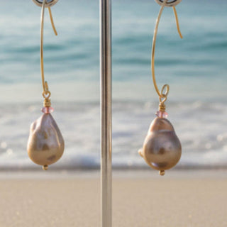 Julie Hawes - Earrings- Freshwater pearl with amethyst -  - Jewellery - McMillan Arts Centre & MAC Box Office