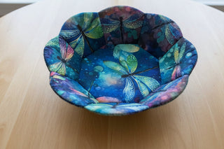 Monika Easy (Habart) - Textile -  Large Fluted Dish -Dragonflies -  - Textile - McMillan Arts Centre & MAC Box Office