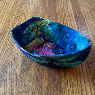 Monika Easy (Habart) - Textile - Medium Boat - Dragonflies - 6.5" long -  - Textile - McMillan Arts Centre & MAC Box Office