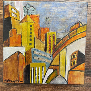 Marilyn Strongitharm - Acrylic Painting - City Scene #3- 6" x 6" -  - Painting - McMillan Arts Centre & MAC Box Office