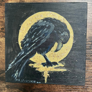 Marilyn Strongitharm - Acrylic Painting - Crow - 6" x 6" -  - Painting - McMillan Arts Centre & MAC Box Office