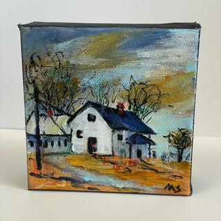 Marilyn Strongitharm - Painting - Our House - 4" x 4" -  - Painting - McMillan Arts Centre & MAC Box Office