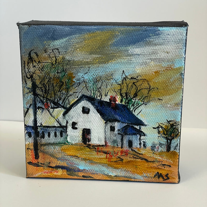 Marilyn Strongitharm - Painting - Our House - 4" x 4" -  - Painting - McMillan Arts Centre & MAC Box Office