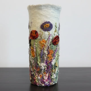 Darrell Giraldeau - Fibre Art - Felted vase with glass insert -  - Fibre Art - McMillan Arts Centre & MAC Box Office