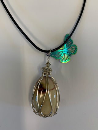 Quicksilver Creations - Pendant - Mookaite-silver plate-18" cord -  - Jewellery - McMillan Arts Centre & MAC Box Office