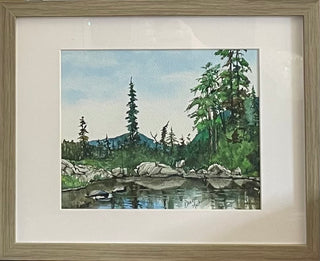 Diane Michelin - Watercolour Painting - "Arrowsmith Lake" - 15.25" x 12" -  - Painting - McMillan Arts Centre & MAC Box Office