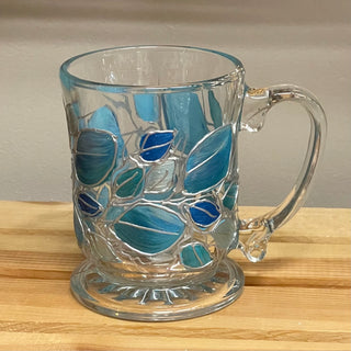 Lori Schiersmann - Pedestal Mug - Teal/Blue/Silver -  - Glass Art - McMillan Arts Centre & MAC Box Office