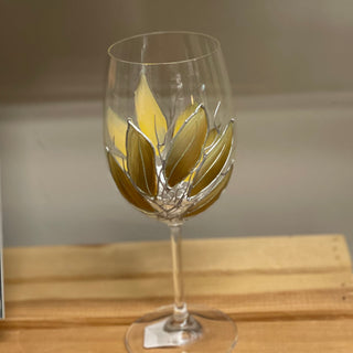 Lori Schiersmann - Wine Glass - Yellow/Gold/Silver -  - Glass Art - McMillan Arts Centre & MAC Box Office
