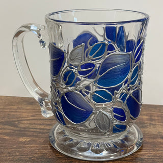 Lori Schiersmann - Pedestal Mug - Blue/Silver -  - Glass Art - McMillan Arts Centre & MAC Box Office