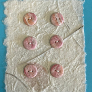 Lynn Orriss - Polymer Clay Button Set of 6 - Pink, small round -  - Jewellery - McMillan Arts Centre & MAC Box Office
