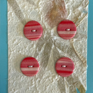 Lynn Orriss - Polymer Clay Button - Set of 4 - Red & pink, medium round