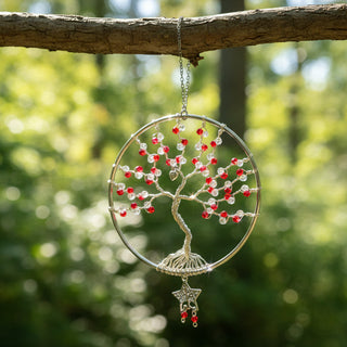 Dee Amendt - Suncatcher - Tree of Life  - 4" diameter, 9" hanging length -  - Metal Art - McMillan Arts Centre & MAC Box Office