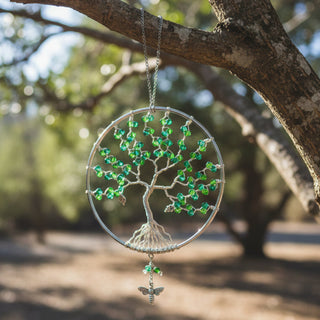 Dee Amendt - Suncatcher - Tree of Life  - 4" diameter, 9" hanging length -  - Metal Art - McMillan Arts Centre & MAC Box Office