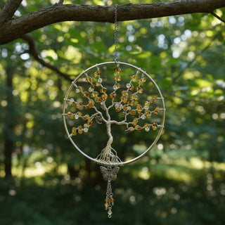 Dee Amendt - Suncatcher - Tree of Life  - 4" diameter, 9" hanging length -  - Metal Art - McMillan Arts Centre & MAC Box Office