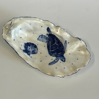 Darlene Looy - Painted Oyster Shell - Sea Turtle & Scallop -  - Mixed Media - McMillan Arts Centre & MAC Box Office